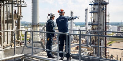 Topsoe employees at refinery